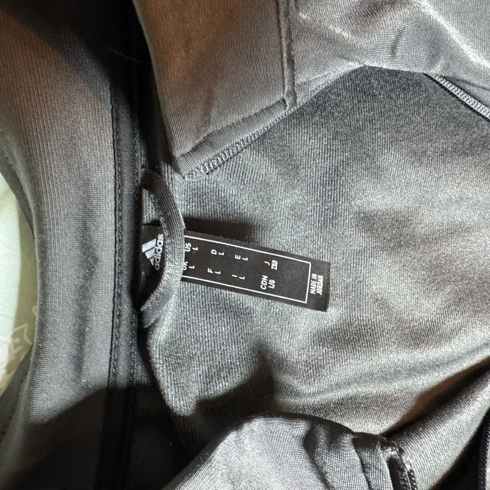 Adidas Men’s Track Jacket — Gray, Size LG